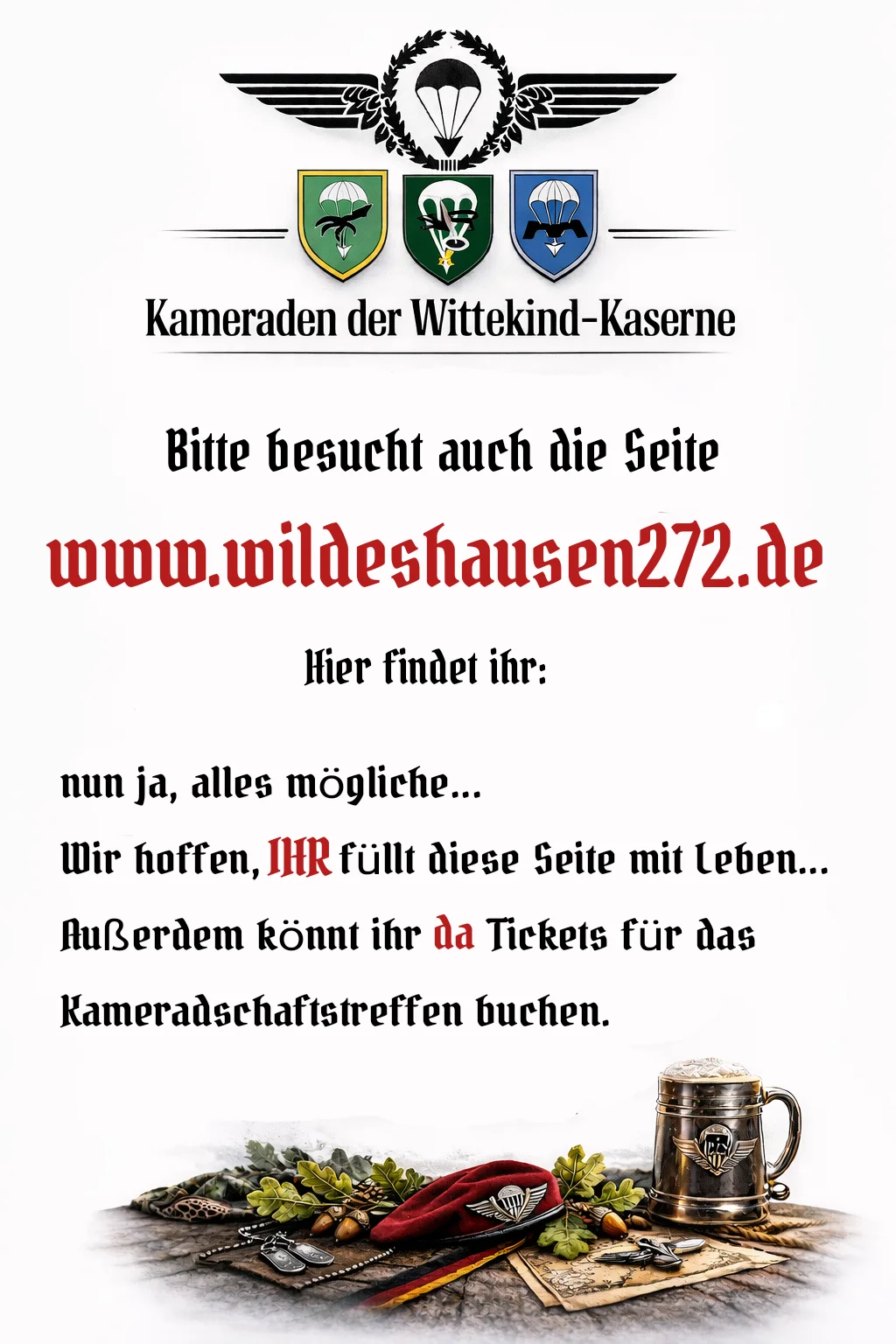 Kameradschaftstreffen 2026 — wildeshausen272.de